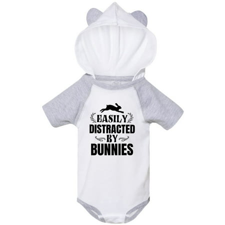 

Inktastic Easily Distracted by Bunnies Gift Baby Boy or Baby Girl Bodysuit