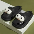 thumbnail image 4 of Ticikt Funny Big Eye Slippers Indoor Outdoor Platform Closed Toe Slides Sandals,Color:Black,Size:9-10, 4 of 6