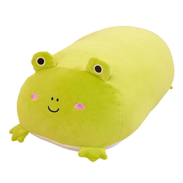 Lindo juguete de almohada de peluche, almohada de animales de peluche, regalos de cumpleaños para niños, adultos Rana verde