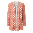 thumbnail image 6 of Meichang Cardigans for Women Trendy Fall Open Front Cardigan Polka Dot Print Long Sleeve Light Weight Cardigans Loose Fit Pockets Fall Cardigan, 6 of 6