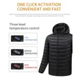 thumbnail image 3 of 21 ZONAS DE CALEFACCIÓN Chaqueta para hombre Nueva Parka de calefacción eléctrica USB de invierno Ropa de abrigo para mujer Abrigo acolchado de algodón con capucha cálido impermeable, 3 of 4