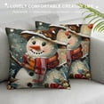 thumbnail image 3 of Orinice Snowman Hat Scarf Graphic Decorative Pillow Cover for Home Living Room Sofa, Christmas Winter Aesthetic Decor Cushion Case 1PC 18x18in, 3 of 5