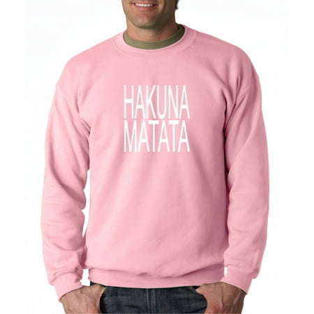 - Trendy USA 435 - Crewneck Hakuna Matata The Lion King Simba Timon Pumbaa Sweatshirt Large Light Pink