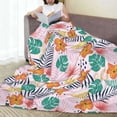 thumbnail image 6 of Pofeuu Tropical Plants Print Ultra-Soft Micro Fleece Blanket,for Bed Or Sofa,All Season Throw Blankets Flannel Blanket-80"x60", 6 of 7