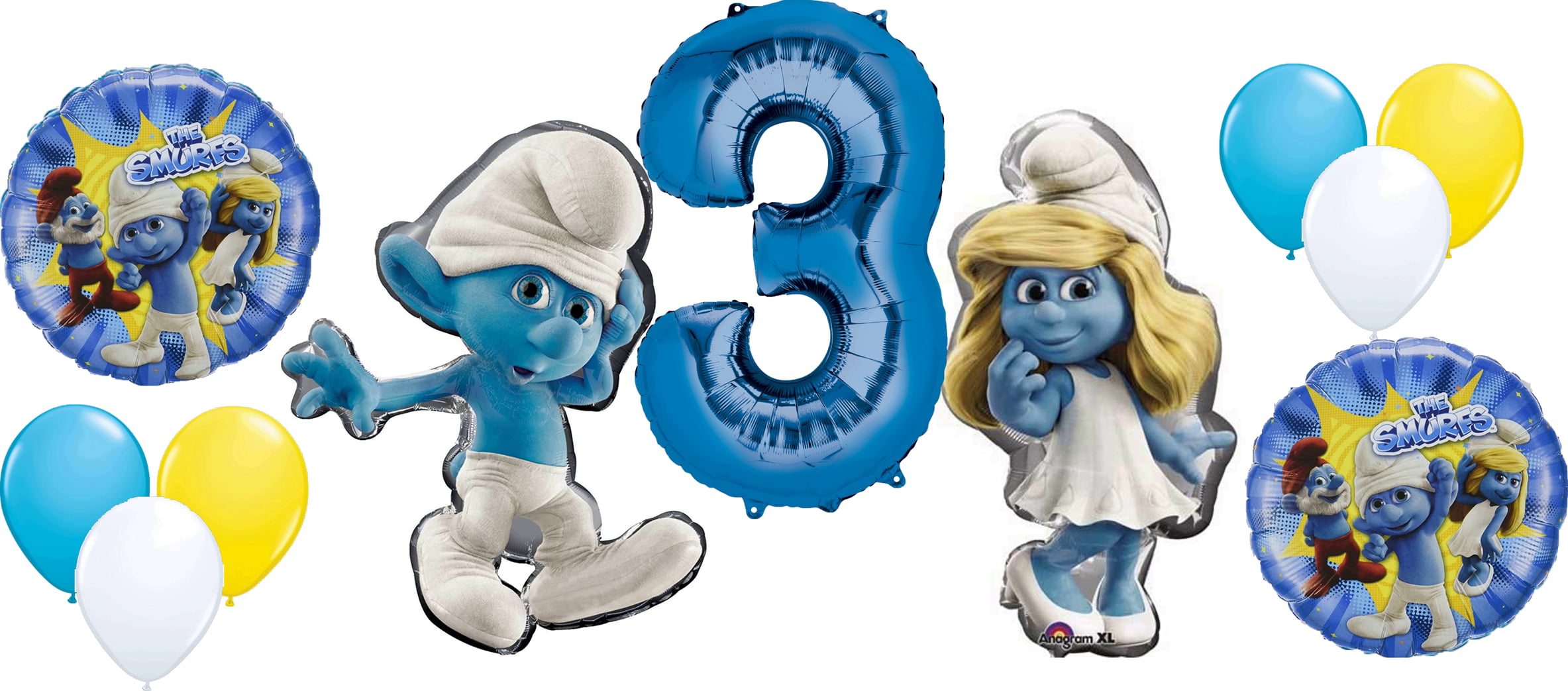 NEW  IN PACKAGE SMURFS  3 MINI CENTERPIECE PARTY SUPPLIES