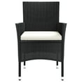 thumbnail image 2 of vidaXL Garden Chairs with Cushions 4 pcs Poly Rattan Black, 2 of 5