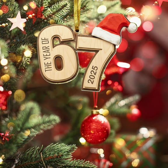 WKSCLPAI 67 Christmas Ornament, Funny 67 Small Acrylic Decorations for Christmas Tree, 67 Ginger_bread Ornaments, 67 Christmas Wrapping Paper Decor Ornaments Birthday Gifts, #GI