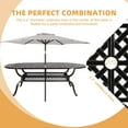 thumbnail image 2 of W WARMHOL 9-Piece Patio Dining Set, Outdoor Patio Set of 83.8" Oval Cast Aluminum Dining Table with Umbrella Hole, 8 Patio Dining Swivel Chairs Padded, Patio Funiture Set for Lawn Garden, 2 of 8