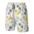 thumbnail image 6 of Uemuo Hawaiian Coconut Tree Pattern Men's Swim Trunks Hawaiian Beach Bathing Suit Swimsuits Beach Quick-Dry Shorts with Pockets-Medium, 6 of 9