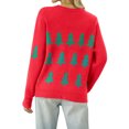 thumbnail image 4 of QAFOPEH Women Christmas Tree Sequin Printed Crew Neck Long Sleeve Knitted Sweater, 4 of 5