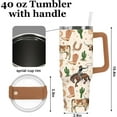 thumbnail image 2 of Western Cowboy Tumbler with Handle 40oz Brown Cowboy Hat Boots Cow Cacti Tumbler with Lid Straw Watercolor Wild West Stainless Steel Cup for Home Office Travel, 2 of 6