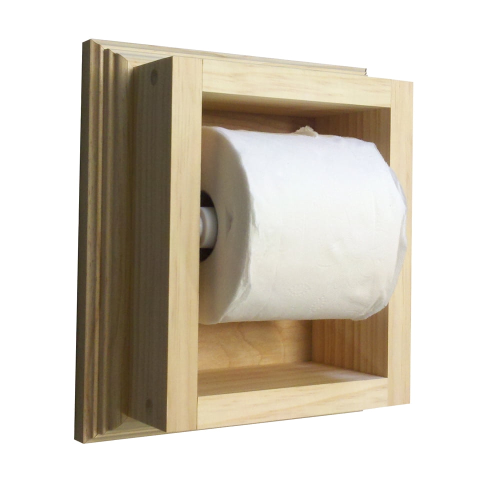 Typhon On the Wall Solid Wood Toilet Paper Holder 7 x 8.5, Unfinished