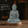 thumbnail image 4 of Pequeña Estatua De Buda De Piedra Arenisca Verde, Figura Decorativa Adecuada Para Oficina, Sala De Meditación, Pecera, 4 of 7