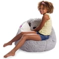 thumbnail image 5 of Posh Creations Cute Soft Bean Bag Chair for Kids, Furry, 2.5ft, Large, Animal - Grey Sloth, 5 of 6