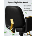 thumbnail image 7 of Baasha New Black and Gold Salon Chair, Hair Stylist Chair with Comfortable Memory Cushion, 360°Swivel Styling Chair for Hair Stylist, Weight Capacity Up to 440 lbs -Black, 7 of 7