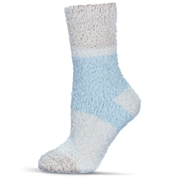 MeMoi Women's Colorblock Teddy Bear Plush Crew Socks - Womens - Female, 9-11, Ivory