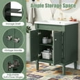 thumbnail image 5 of 24'' Bathroom Vanity with Top Sink, 2-Tier Modern Bathroom Vanities Combo Storage Cabinet, Stand Storage Bathroom Vanity Cabinet for Bathroom & Small Space, Green, 5 of 9