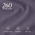 thumbnail image 6 of Bare Home Organic Cotton Duvet Cover Set, 260 Thread Count, Percale Weave, Full/Queen, Dusty Purple, 6 of 10