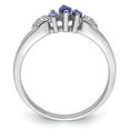 thumbnail image 2 of Sterling Silver Rhodium 3 Stone Tanzanite and Diamond Ring QR6790TZ, 2 of 5