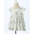 thumbnail image 4 of vastwit Toddler Girls Summer Dress Ruffle Flying Sleeve Flower Printed A-line Casual Sundress Grey 110, 4 of 7