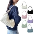 thumbnail image 1 of Bolso informal de hombro para mujer - Bolso mensajero de poliéster con correa ajustable, 30x18x10cm, 6 colores (blanco, negro, rosa, morado, verde, azul claro), 1 of 6