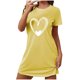 thumbnail image 2 of Camisón corto de talla grande para mujer, camisón de manga corta con estampado de pecho a la moda, camisón para mujer, 2 of 5