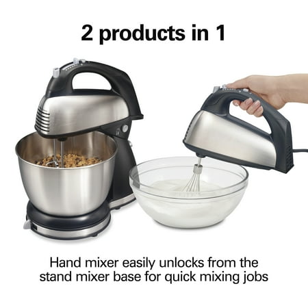 Hamilton Beach - 6-Speed Classic Hand/Stand Mixer - Silver