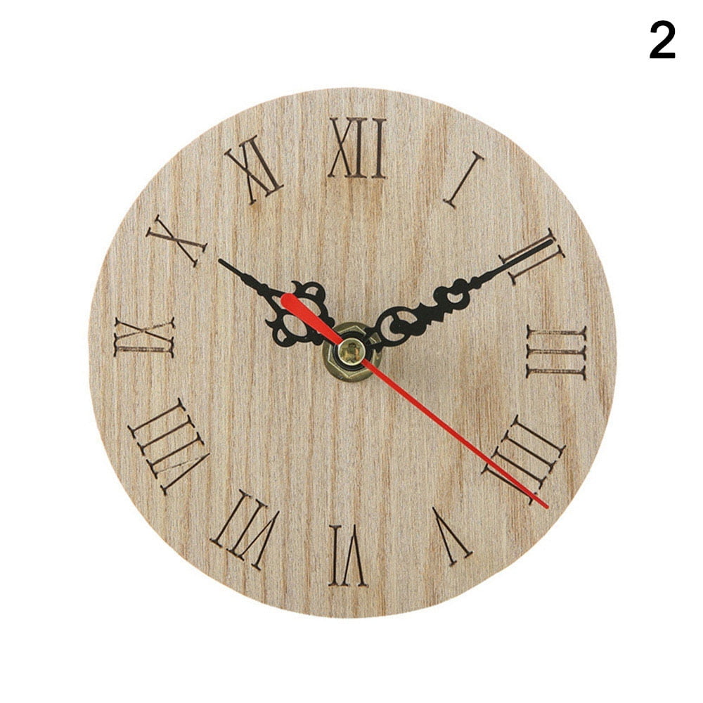 Alexsix Small Wooden Wall Clock Vintage Chic Kitchen Office Living Room