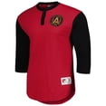 thumbnail image 2 of Men's Mitchell & Ness Red Atlanta United FC Legendary Henley Long Sleeve T-Shirt, 2 of 3