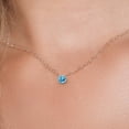 thumbnail image 3 of Gem Stone King 14K Yellow Gold Swiss Blue Topaz Pendant Necklace for Women | 1.20 Cttw | Gemstone November Birthstone | Round 6.5MM | With 18 inch Chain, 3 of 6