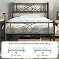 thumbnail image 5 of Yaheetech Twin XL Metal Bed Frame Scroll Headboard & Footboard, Black, 5 of 7