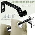 thumbnail image 4 of IHOMEPARK Black Curtain Rod for Windows 28 to 64 inches for Sliding Glass Door, 5/8In Adjustable Metal Pole with Brackets, Modern Classic Finial Style, 4 of 7