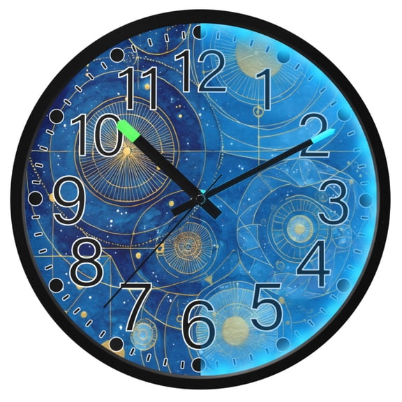 Ryvnso Universe Cool 12 Inch Night Light Wall Clock Silent Battery Operated Luminous Clocks