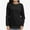 Black, variant on Womens Blouse Tops Loose Crew Neck Long Sleeve Casual T-Shirts