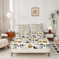 thumbnail image 2 of Manfei Spooky Pumpkin Lantern Fitted Sheet Queen,Magic Ghost Halloween Bedding,3 Pieces,1 Fitted Sheet and 2 Pillowcases, 2 of 6