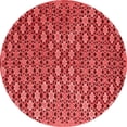 thumbnail image 1 of Ahgly Company Indoor Round Abstract Red Contemporary Area Rugs, 3' Round, 1 of 4