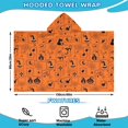 thumbnail image 2 of Halloween Orange Background Icons Hooded Bath Towel，60"x35" for Ages 3 To 12 Kids, Quick Dry Lightweight Soft Microfiber Hood Beach Towel Cover Up for Kids, 2 of 7