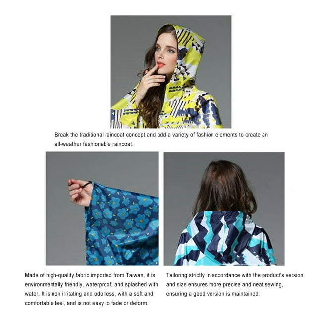 stanreset Femmes Hommes Imperméable Adultes Imperméable Respirant Polyester Imperméable Randonnée Pliage Imperméable Manteau Gris Bleu