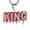 Silver, variant on KING pendant, a fashionable rapper's accessory, a rock-style diamond-encrusted, sparkling stainless steel necklace, suitable for both men and women.