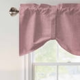 thumbnail image 4 of Vintage Nude Pink Tie Up Valance Curtains for Windows, Kitchen Curtains Window Treatments, Farmhouse Retro Solid Color Linen Texture Short Window Shades Valances for Bedroom Bathroom Cafe 42"x12", 4 of 8