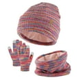 thumbnail image 2 of Three Piece Kids Winter Set Knit Hat Touchscreen Mittens and Scarf for Ages 5-14, 2 of 4