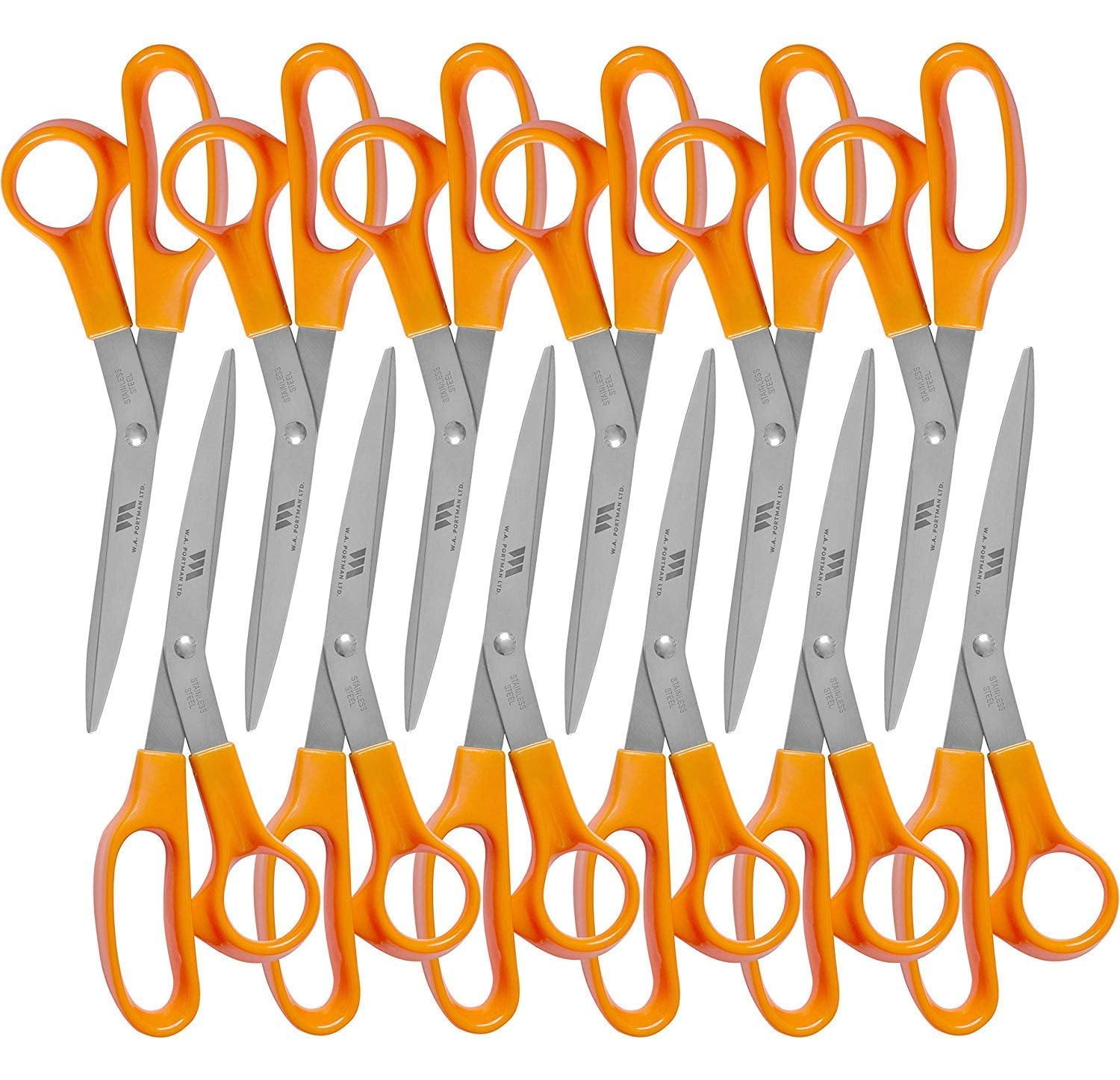 WA Portman Orange Fabric Scissors, Pack of 12 8' Scissors