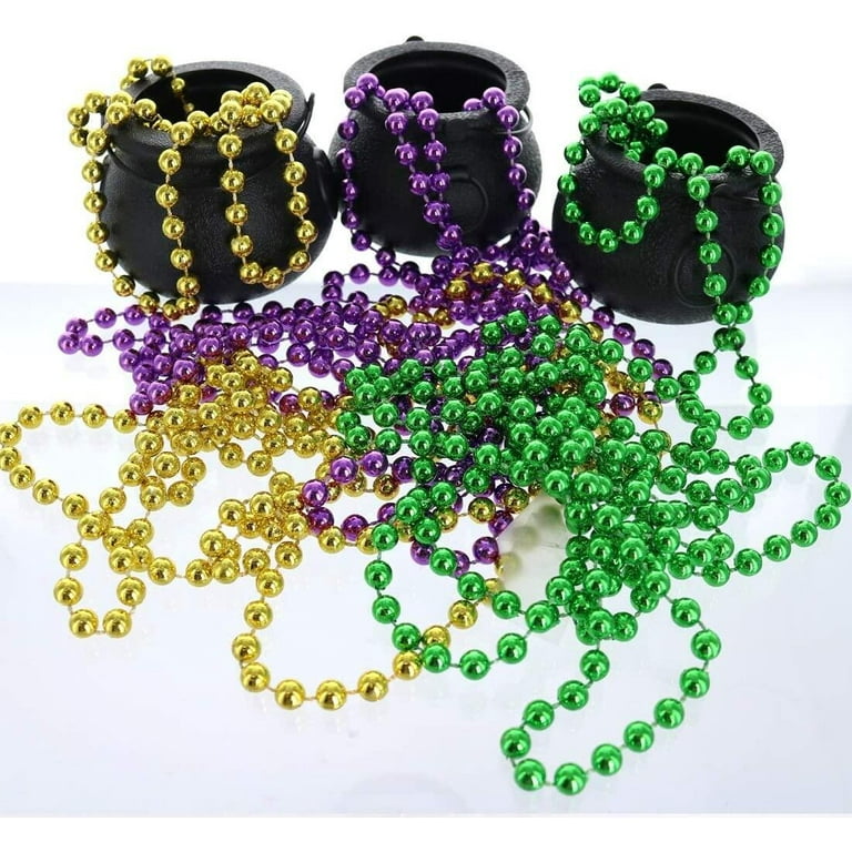 Mardi Gras Beads Metallic Bead Necklace