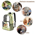 thumbnail image 5 of ZIATUBLES Clear Backpack 17 Inch, Heavy Duty Fabric & PVC Transparent Bookbag with Rainy Frog Mushroom Print, Large Capacity See Through Backpack for Women Men School, 5 of 7