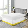 thumbnail image 1 of Queen Size Tailored Drop Dual Tone Solid Bed Skirt with Adjustable Elastic Belt Microfiber Fabric Fade & Wrinkle Resistant Bed Frame Cover Easy to Fit & Care (20 Inch Drop, Yellow), 1 of 4