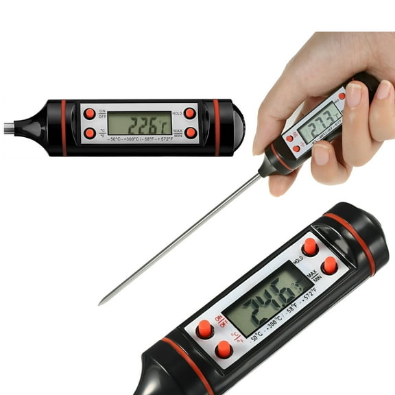 JacobsParts Digital Meat Thermometer for Kitchen Cooking BBQ Grill Instant Read with Stainless Steel Probe