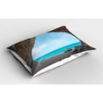 thumbnail image 2 of Ambesonne Tropic Pillow Sham 2 Pack, Mediterranean Beach, 26"x20", Cream Blue, 2 of 3