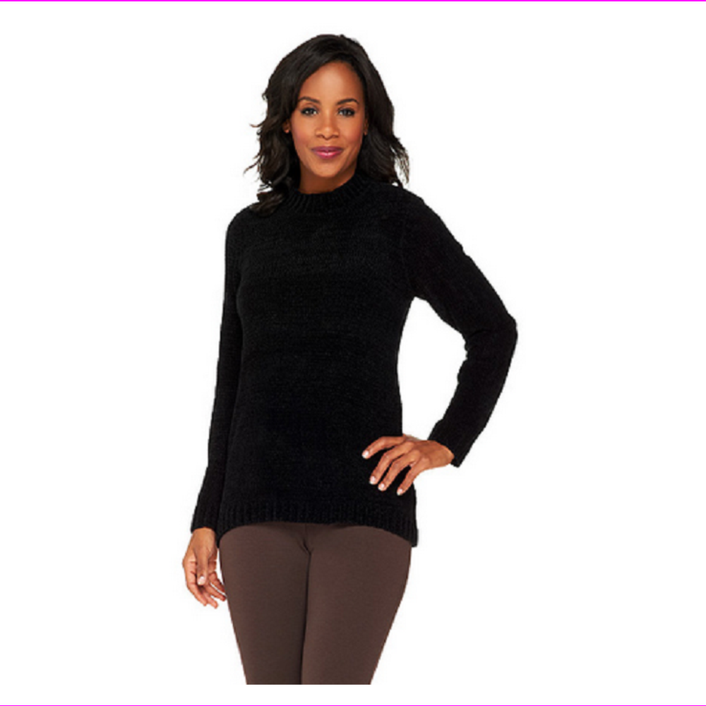 Co. Chenille Mock Neck Sweater, Pink 