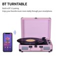 thumbnail image 3 of Vinyl Record Player,Turntable Portable With 3.5 Audio Rusuo Support 7/10/12inch Rca Line Vinyl Turntable Input Rca 33/45/78rpm Support Player Bt Usb Portable Player 7/10/12inch Vinyl With 3. 5, 3 of 6