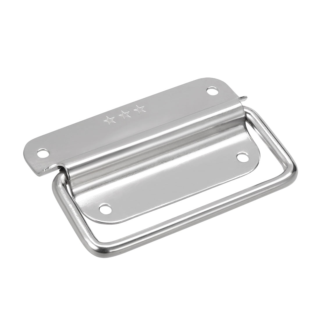 Tasharina 100mmx57mm 201 Stainless Steel Toolbox Case Chest Ring Pull Handle Silver Tone